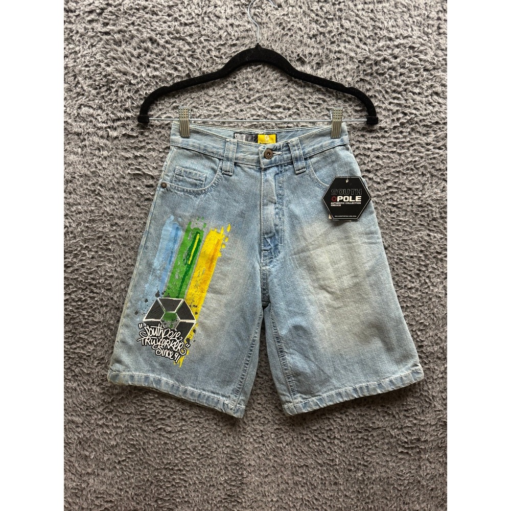Southpole Boys Light‎ Blue Wide Leg Y2K Jorts Shorts Size 8 NWD